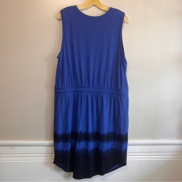 Simply Vera Vera Wang Blue and Black Midi Dress Size XL EUC - Picture 5 of 9